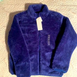 Fluffy yarn fleece jacket